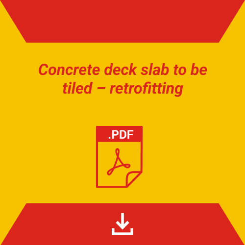 Concrete deck slab to be tiled – retrofitting