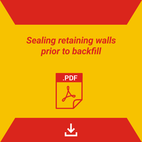 Sealing retaining walls prior to backfill